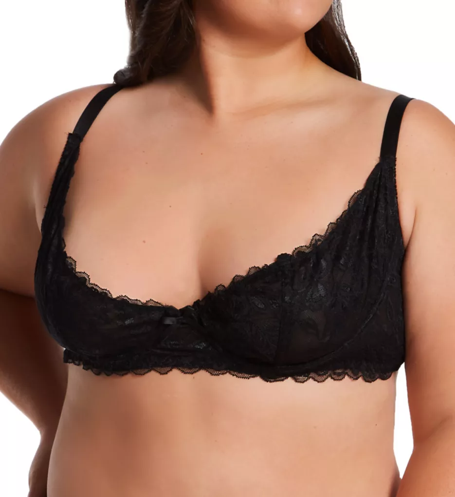 Wolf & Whistle Black Open Cup Underwire Bra B - G Cup