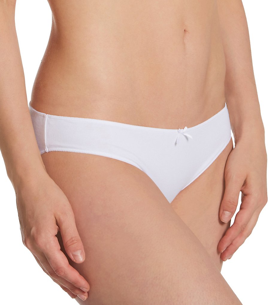Eberjey >> Eberjey A2025X Pima Stretch Cotton Bikini Panty (White XS/S)