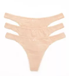 Pima Goddess Picot Edge Thong - 3 Pack