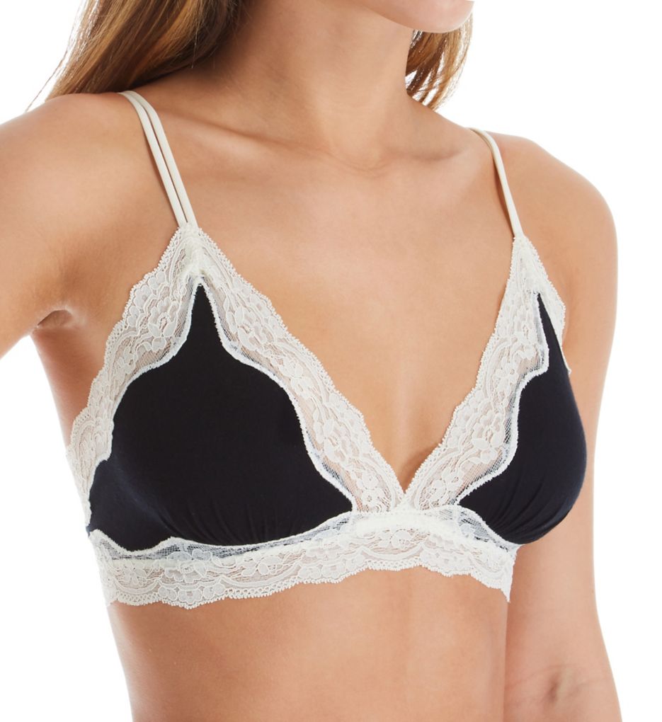 Eberjey : Eberjey B1016N Lady Godiva Elegant Bralette (Black/Off White S)