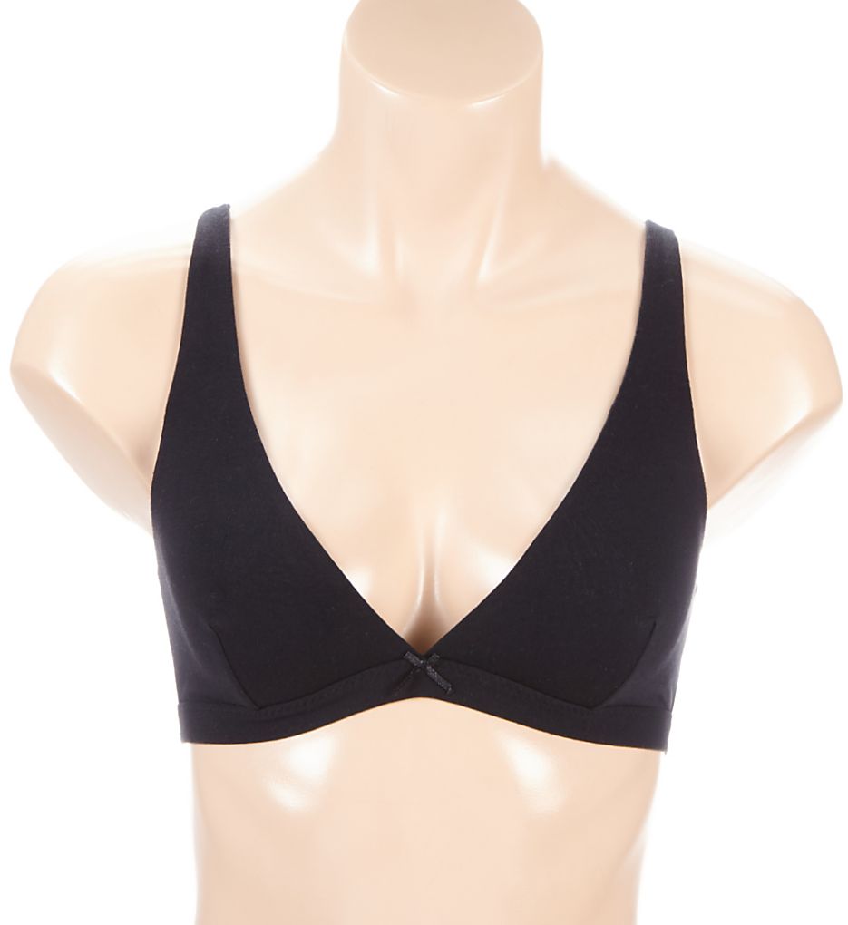Pima Stretch Cotton V Bralette Black L/XL