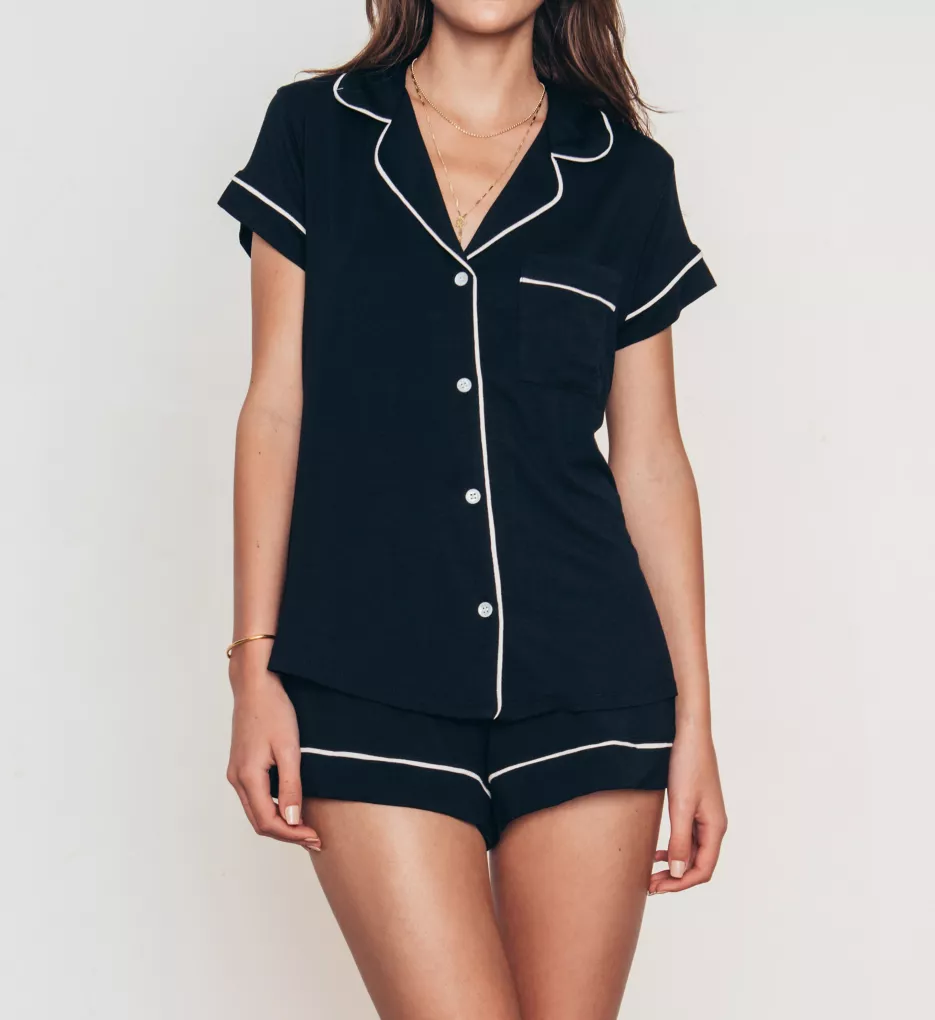 Eberjey Gisele Sleep Shirt Black/Sorbet H1018 - Free Shipping at