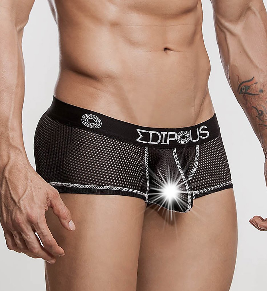 Edipous Underwear ED5402 Cosmos Sporty Mesh Short Trunk (Black Mesh)