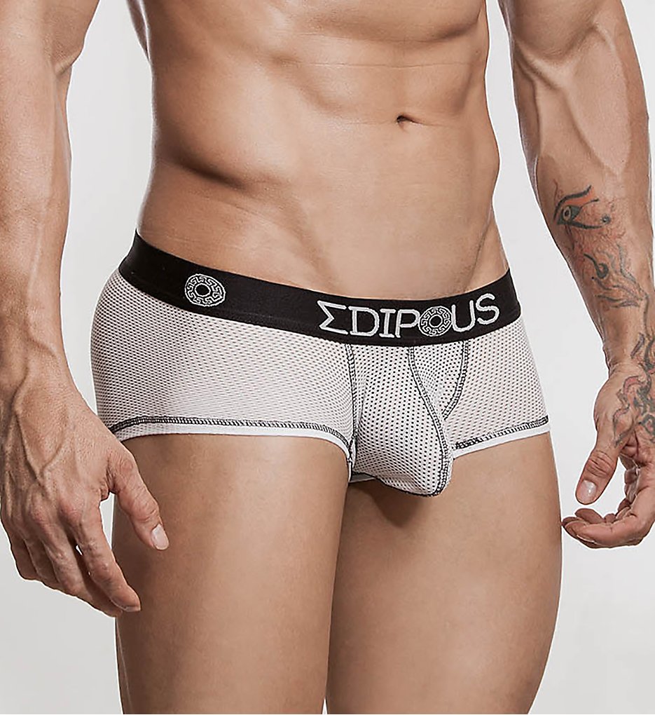 Edipous Underwear ED5402 Cosmos Sporty Mesh Short Trunk (White Mesh)