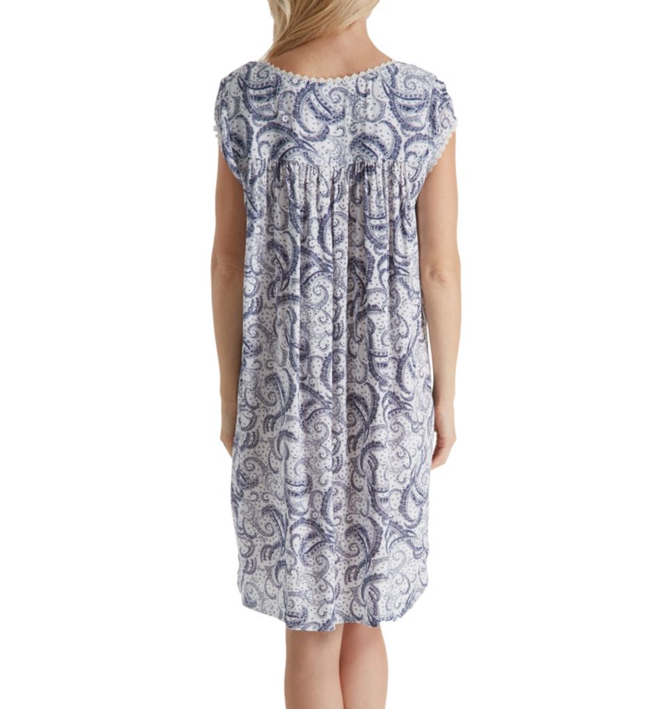 Paisley Rayon Woven Short Capsleeve Nightgown