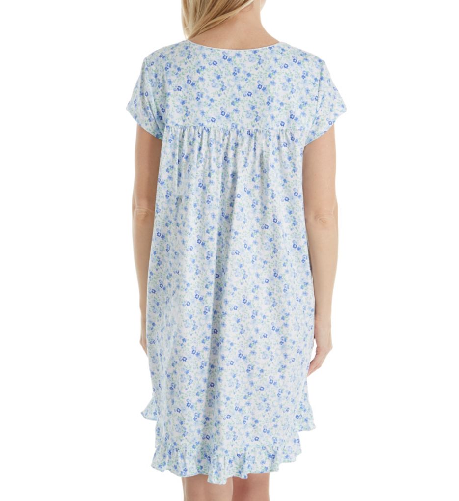 Blue Spring Floral Short Jersey Nightgown