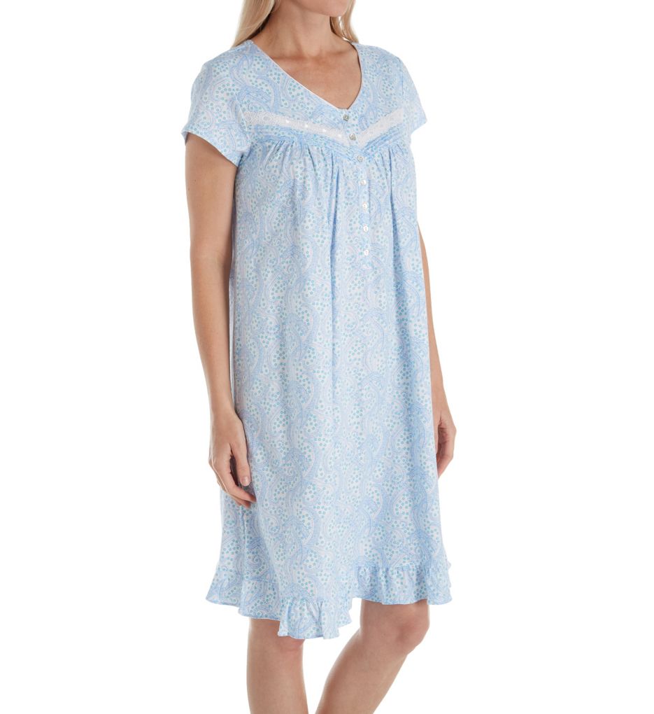 Cotton Jersey Cap Sleeve Short Nightgown