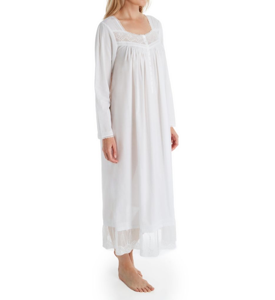 Luxe Lace Cotton Lawn Ballet Long Sleeve Nightgown-gs