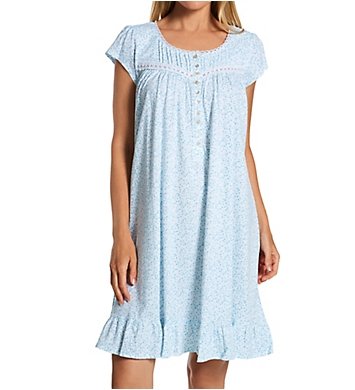 Eileen West 100% Cotton Jersey Cap Sleeve Nightgown
