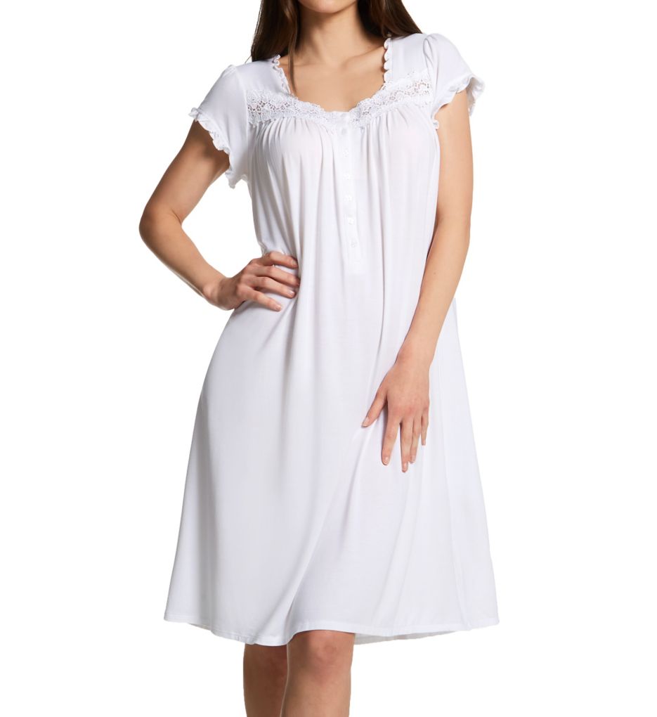 Tencel White Dream Classic Knit Waltz Nightgown White M