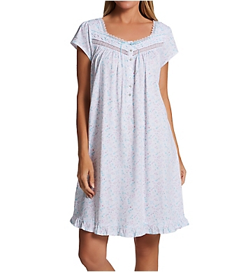 Eileen West 100% Cotton Jersey Knit Cap Sleeve Short Nightgown 5026613