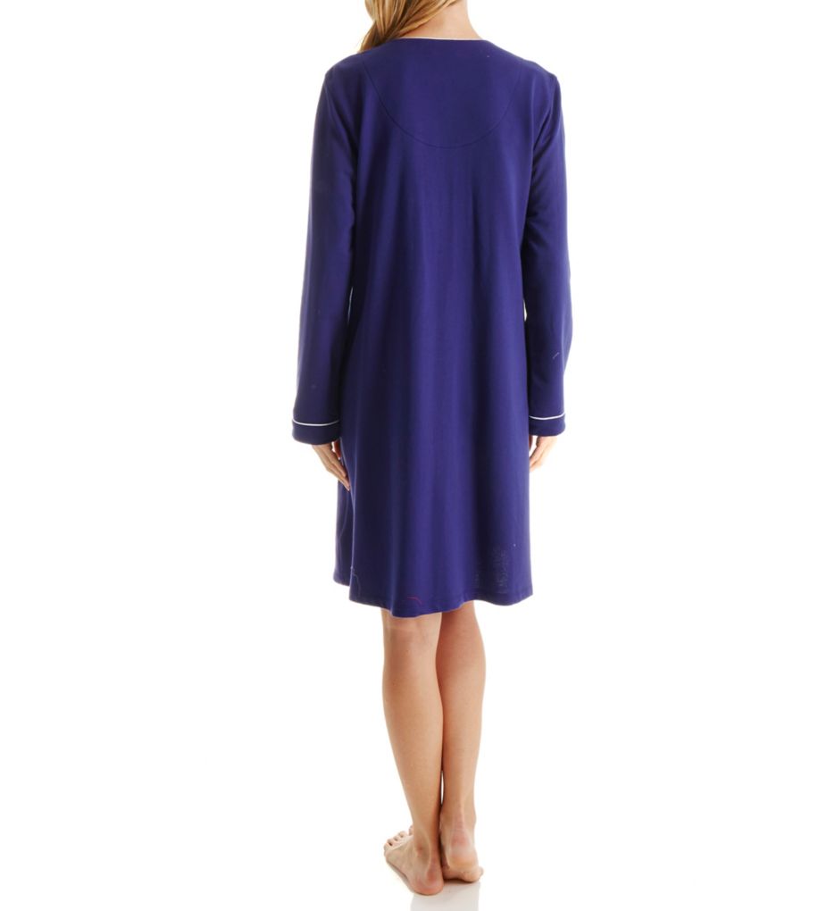 Blue Flower French Terry Short Zip Robe