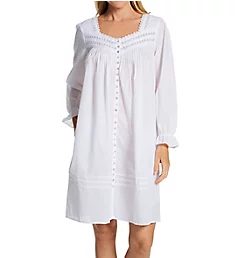 Sheer Stripe Long Sleeve Button Front Robe