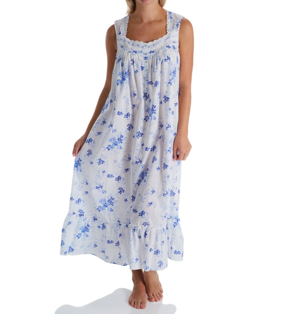 Blooming Floral Cotton Lawn Ballet Nightgown-fs