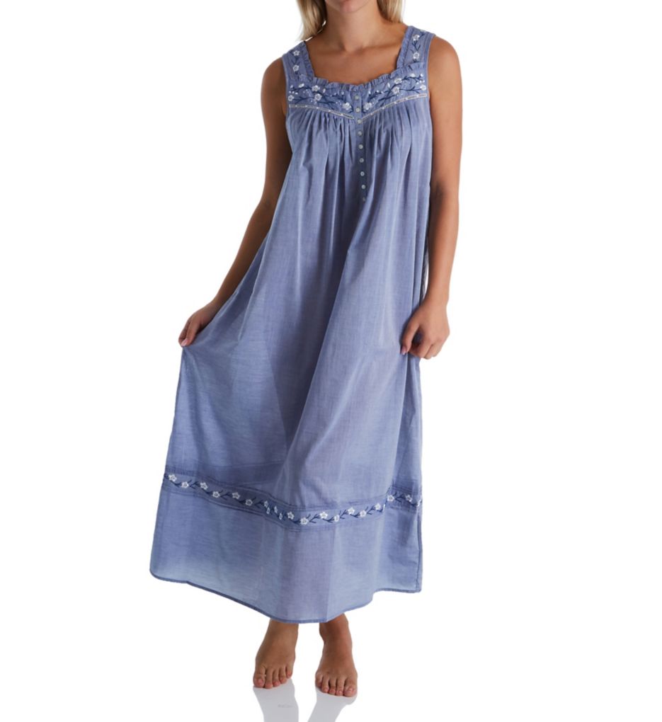 Chambray Cotton Woven Ballet Nightgown-fs
