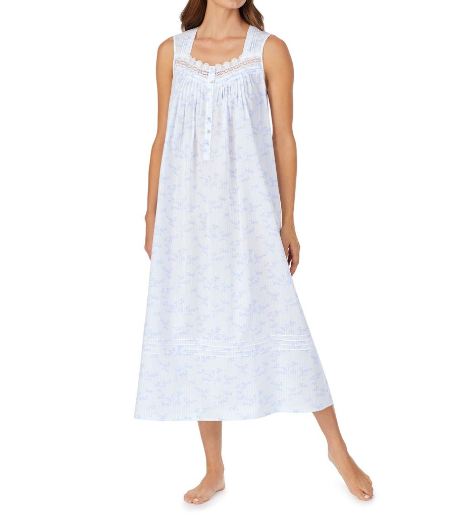 Floral Stripe Cotton Lawn Ballet Nightgown