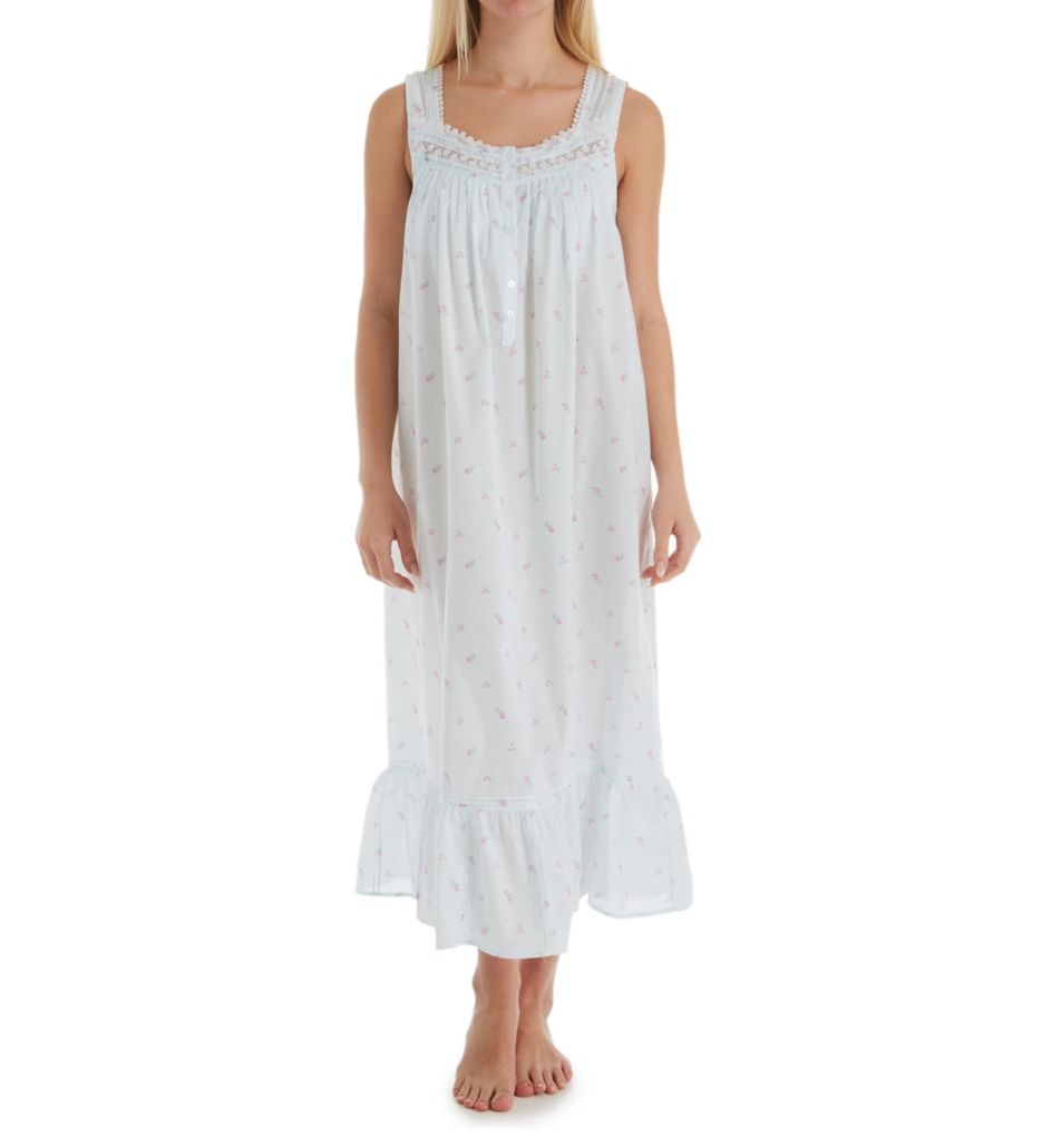 Floral Dot Cotton Lawn Ballet Nightgown-fs