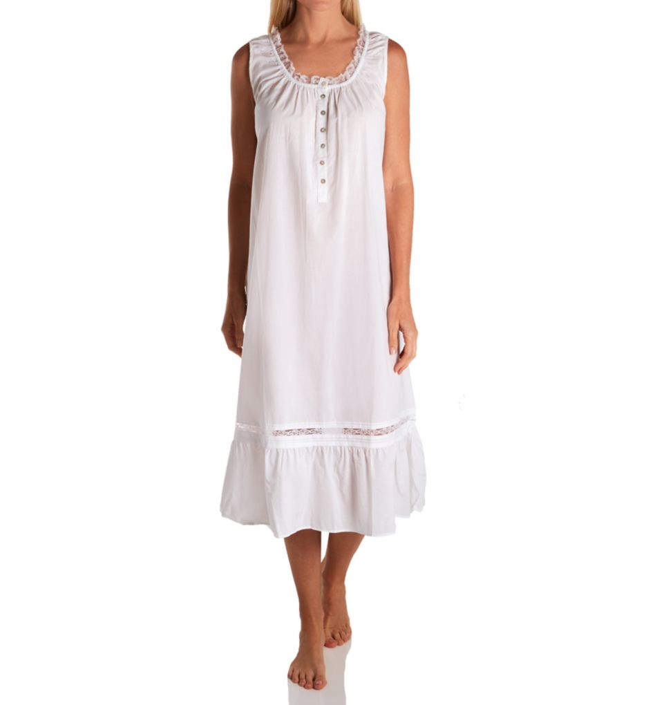 Lace Cotton Lawn Long Ballet Nightgown-fs