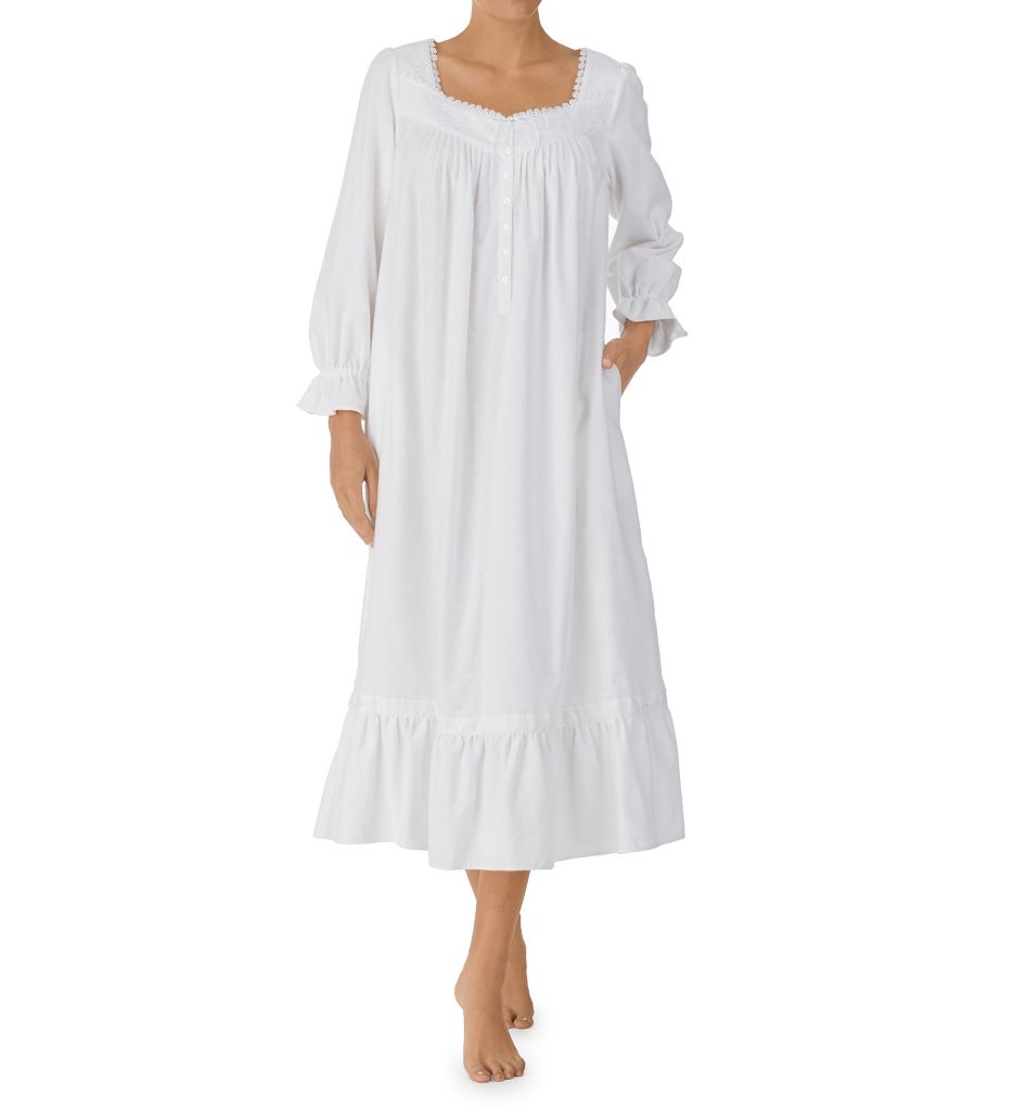 Cotton Flannel Long Sleeve Ballet Nightgown-fs