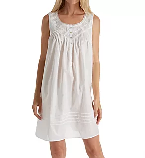 Everyday Sleeveless Short Chemise White S