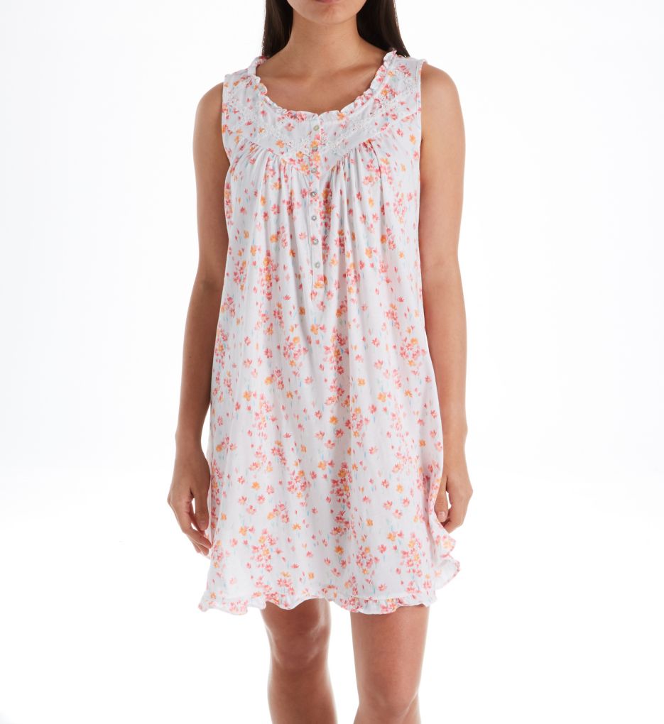 Wildflower Cotton Jersey Short Chemise-fs