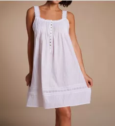 100% Cotton Short Nightgown White S