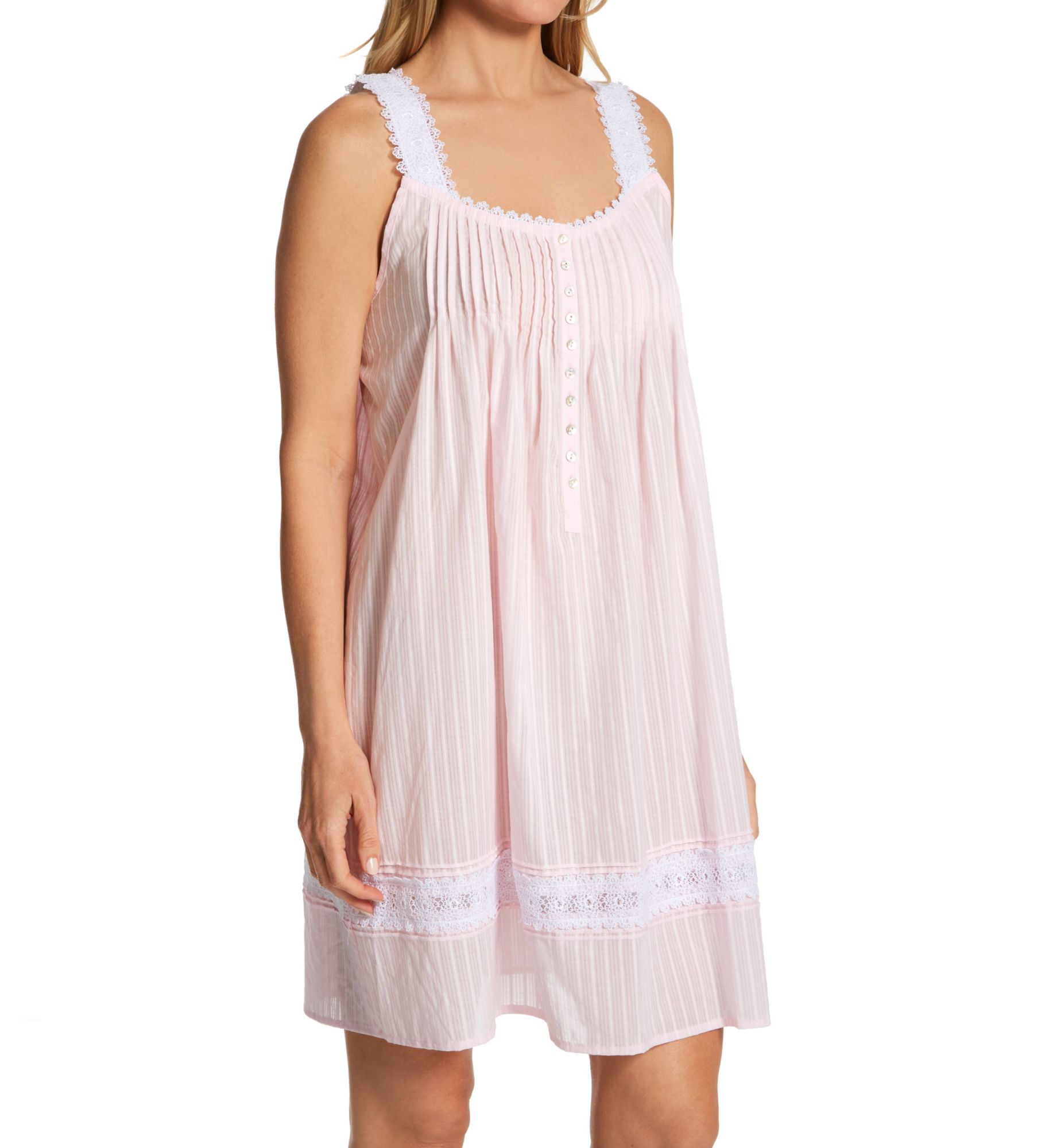Eileen West 100% Cotton Short Nightgown Barely Blush S  - Image 1