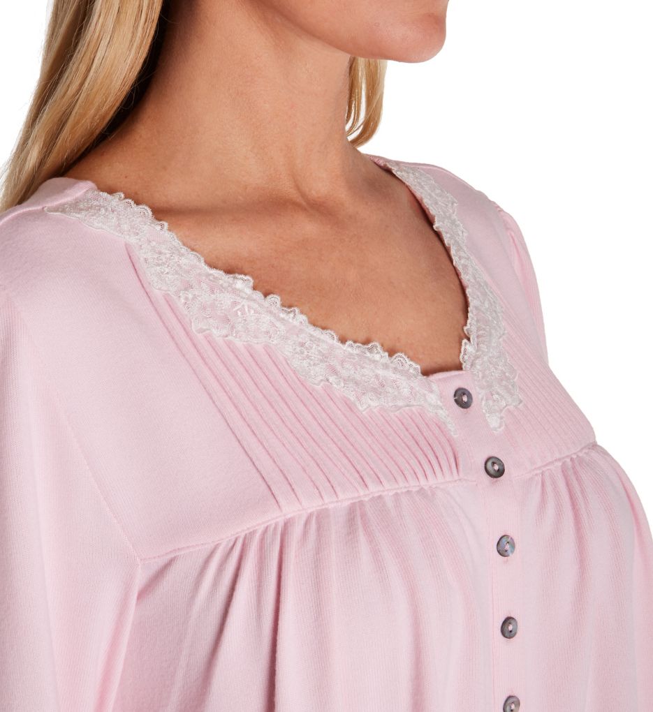 Sweater Knit Short Long Sleeve Nightgown-cs1