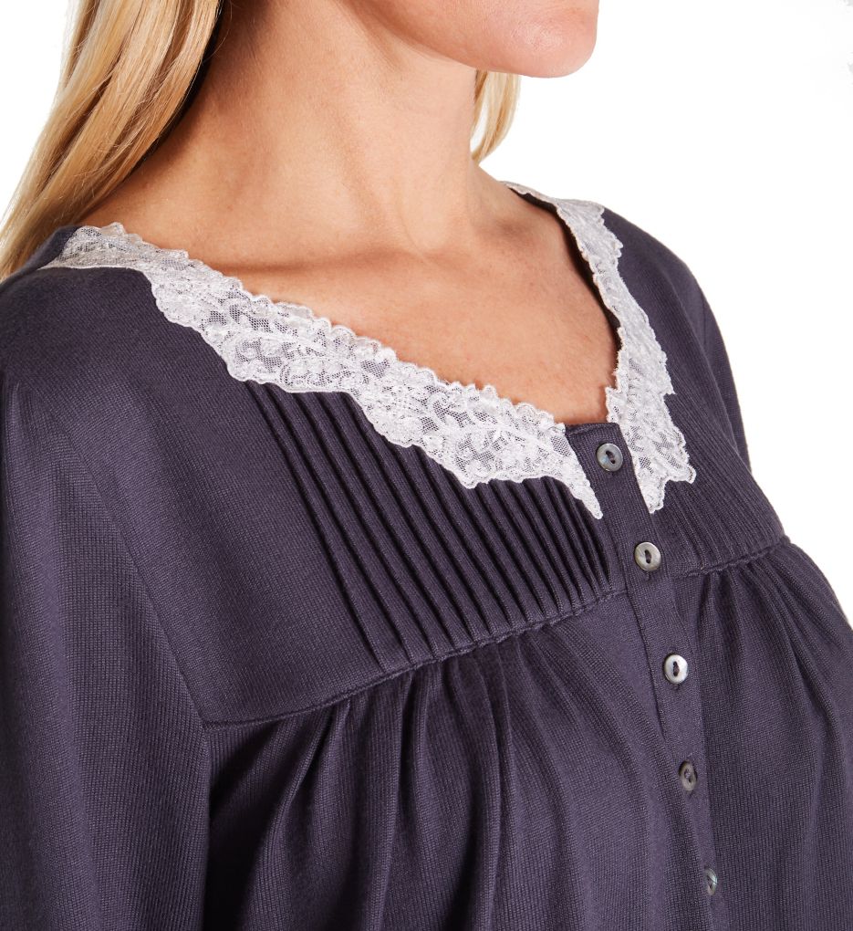 Sweater Knit Short Long Sleeve Nightgown-cs2