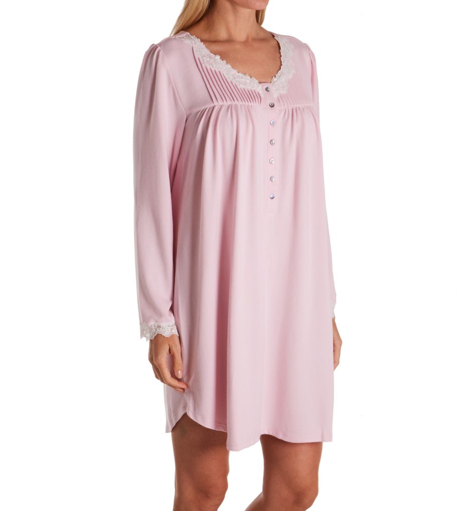 Sweater Knit Short Long Sleeve Nightgown-gs