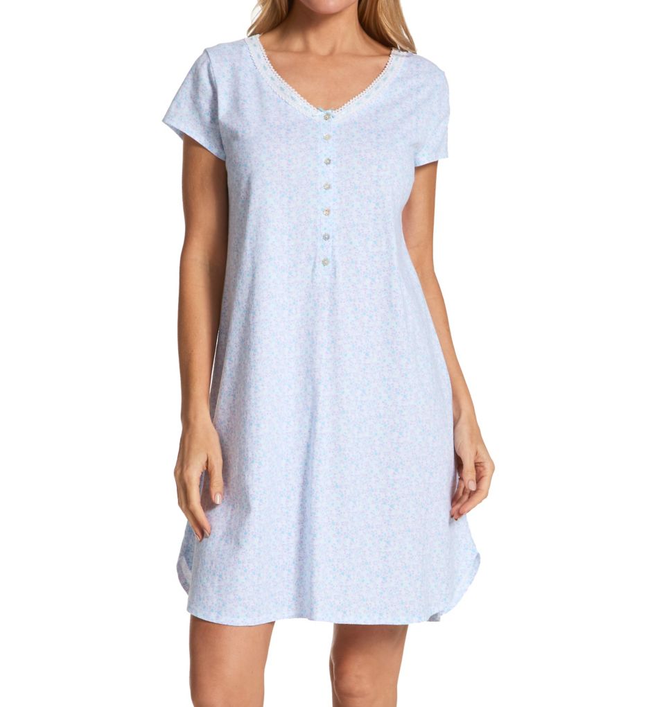 Classic Cotton Short Sleeve Short Nightgown-fs