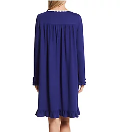 Brushed Sweater Knit Long Sleeve Short Nightgown