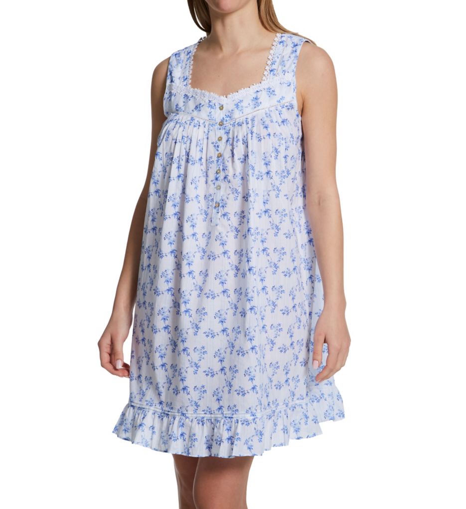 100% Woven Cotton Lawn Sleeveless Short Chemise-gs