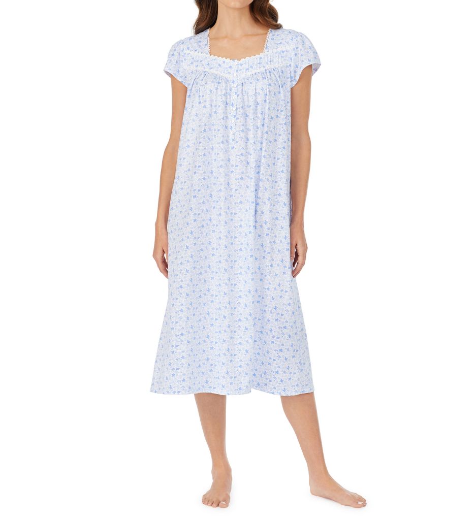 Blue Leaf Cap Sleeve Ballet Nightgown-gs