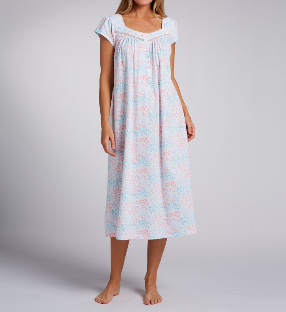 Eileen West 100% Cotton Jersey Cap Sleeve 48 Long Nightgown 5425053 - Image 1