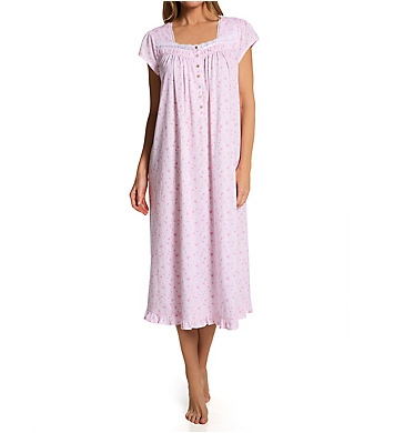 Eileen West 100% Cotton Jersey Knit Cap Sleeve Long Gown 5426602
