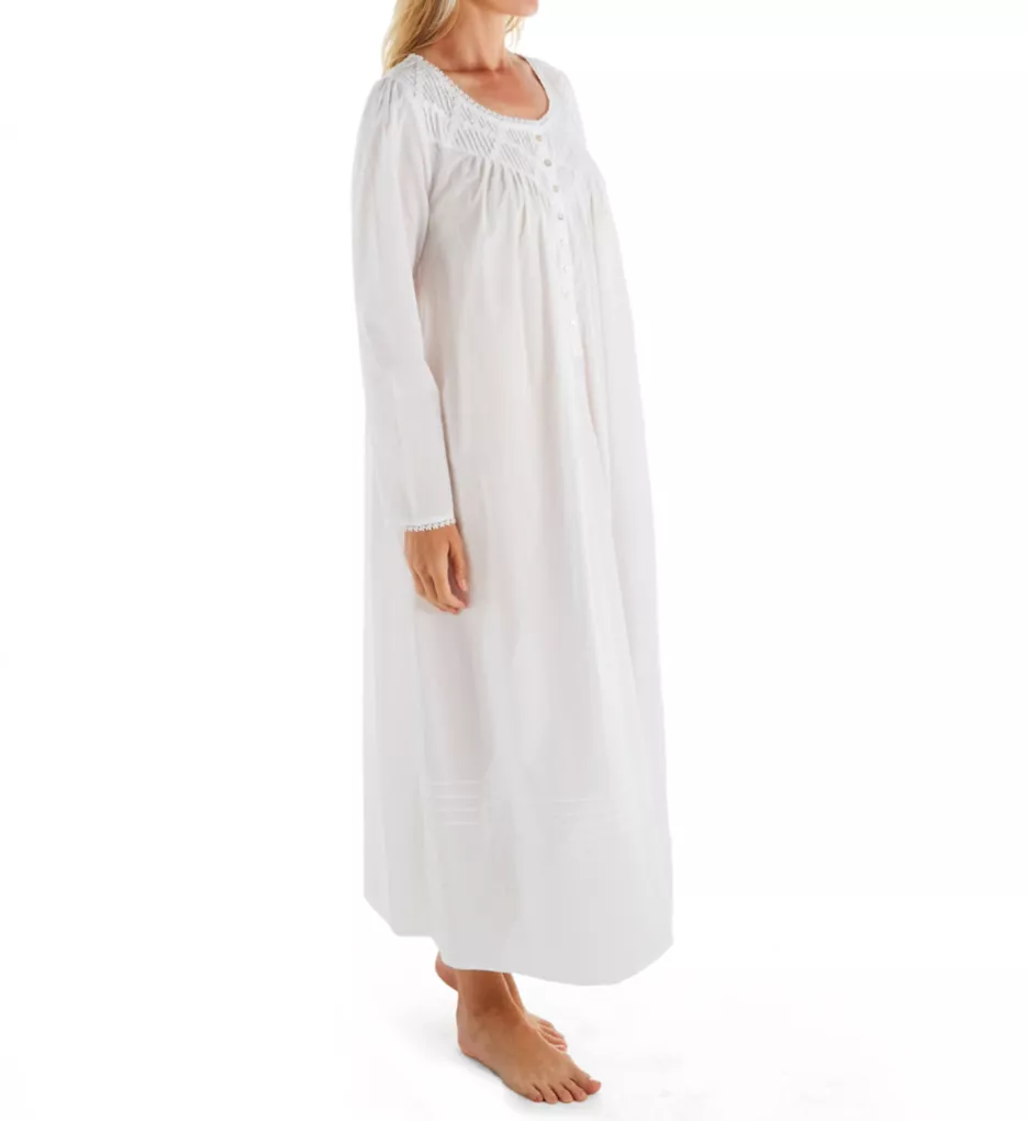 100% Cotton Long Sleeve Ballet Nightgown White S