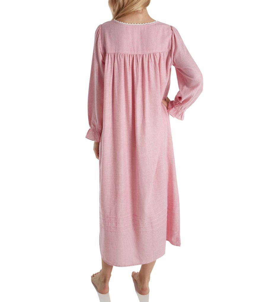 Flannel Stripe Long Sleeve Ballet Nightgown-bs