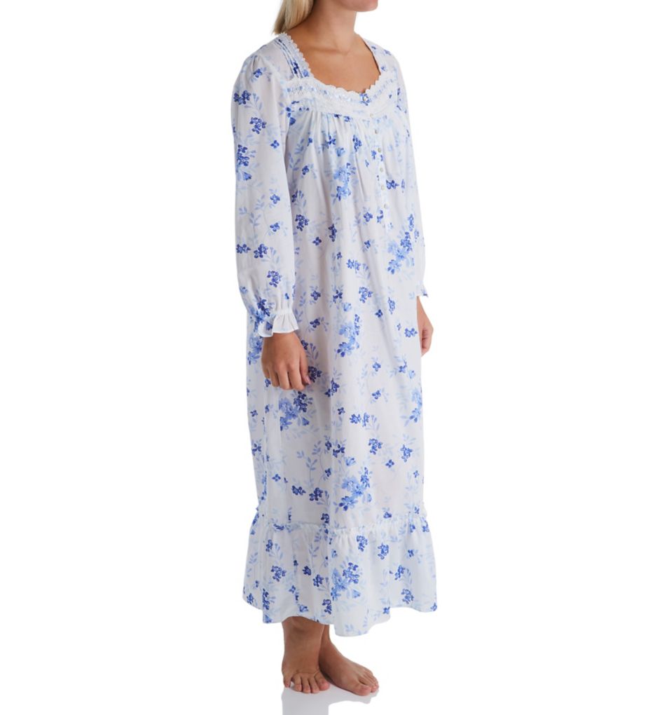 Blooming Floral Cotton Lawn Long Sleeve Nightgown
