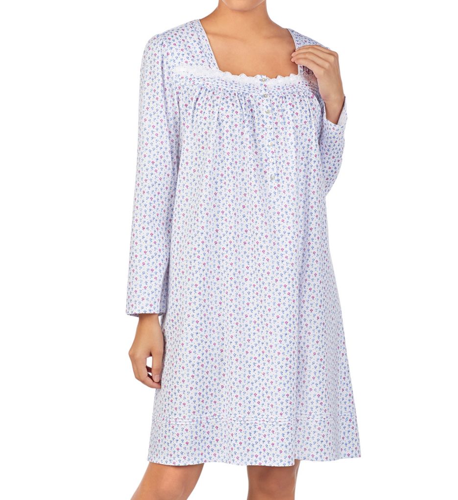 Cotton Jersey Knit Long Sleeve Nightgown