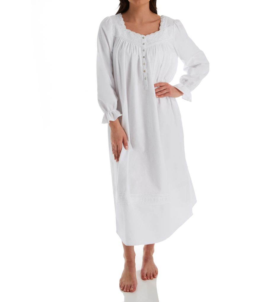 Embroidered Flannel Scroll Ballet Nightgown-fs