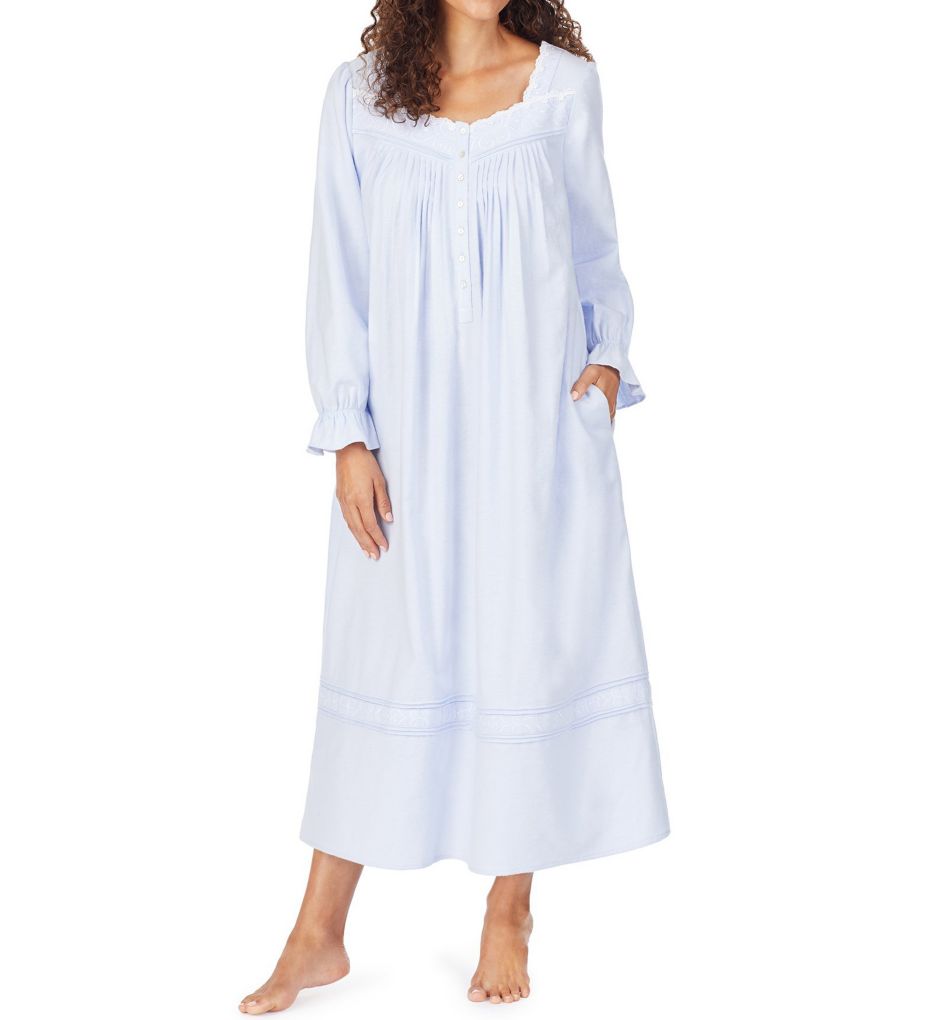 Embroidered Flannel Scroll Ballet Nightgown-gs