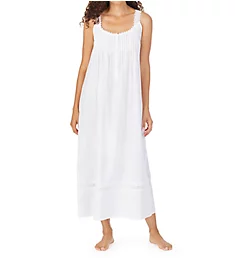 100% Cotton Sleeveless Stripe Ballet Gown White S