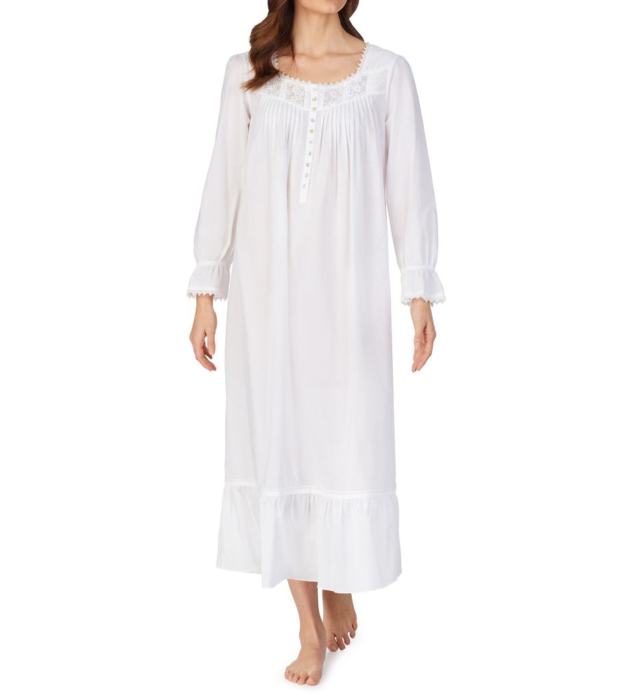 100% Cotton Woven Long Sleeve Ballet Nightgown-fs