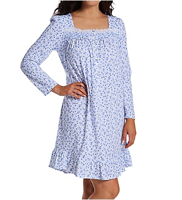 Eileen West 100% Cotton Jersey Long Sleeve Nightgown