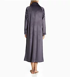 Double Sided Velour Long Sleeve Ballet Zip Robe Deepest Charcoal S/M