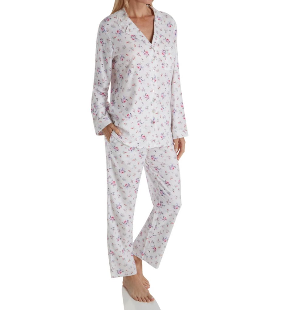 Flannel Rose Ditsy Notch Collar Pajama