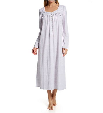 Eileen West 100% Cotton Jersey Long Sleeve Long Nightgown