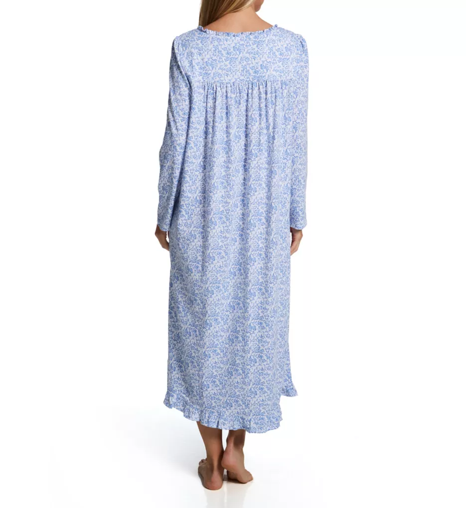 100% Cotton Jersey Knit Long Sleeve Long Nightgown Highlight Blooms S
