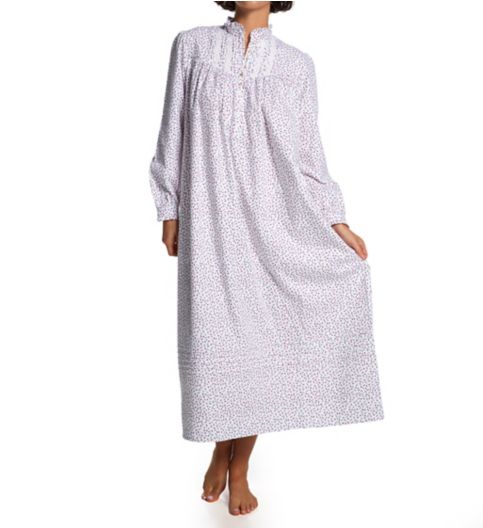 エイレーンウェスト レディース ナイトウェア アンダーウェア Lace-Trimmed Cotton 蹴り Ballet-Length  Nightgown Blue